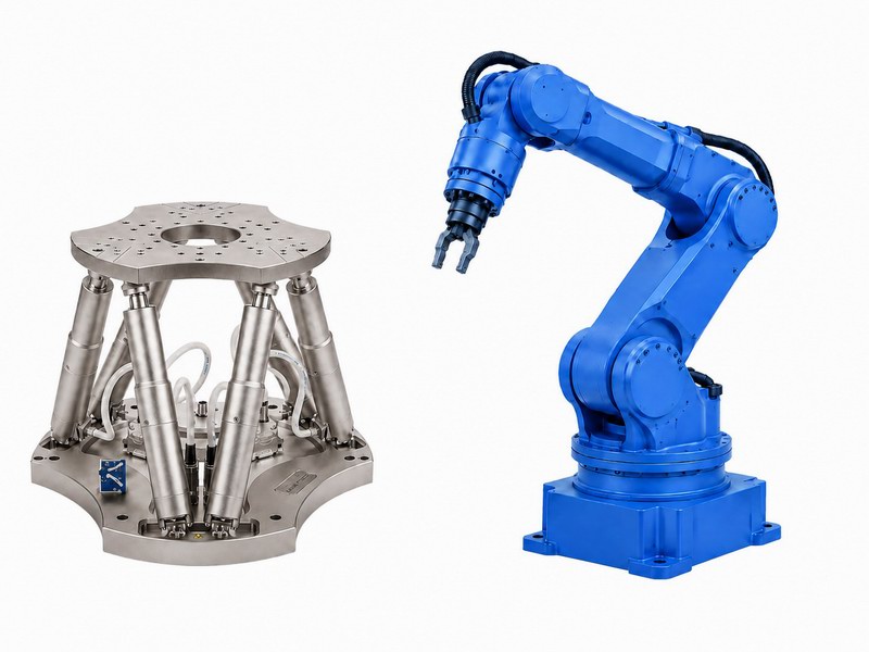 Hexapod parallel robot and serial kinematics articulated robot